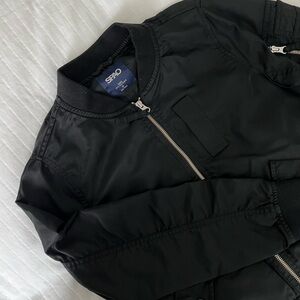 SPAO Black Bomber Jacket Size S